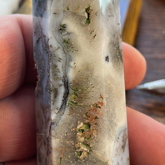 🔥SALE🔥 Moss Agate Crystal Point With Druzy! - Picture 8 of 10
